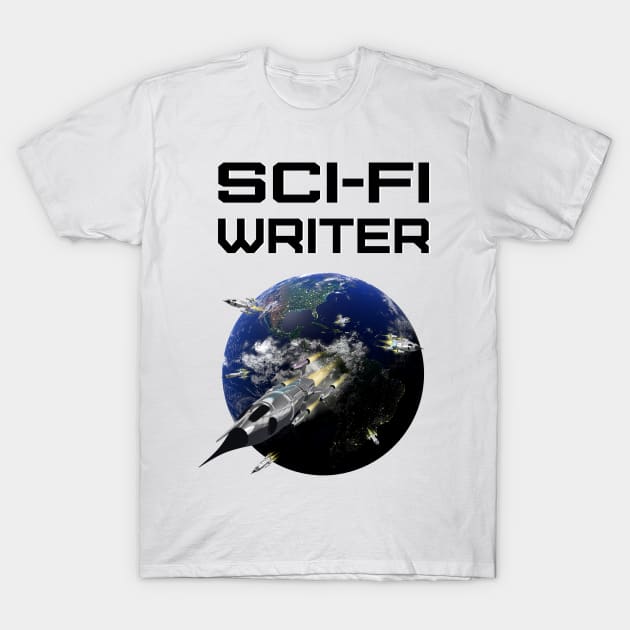 Sci-Fi Writer Author T-Shirt by macdonaldcreativestudios